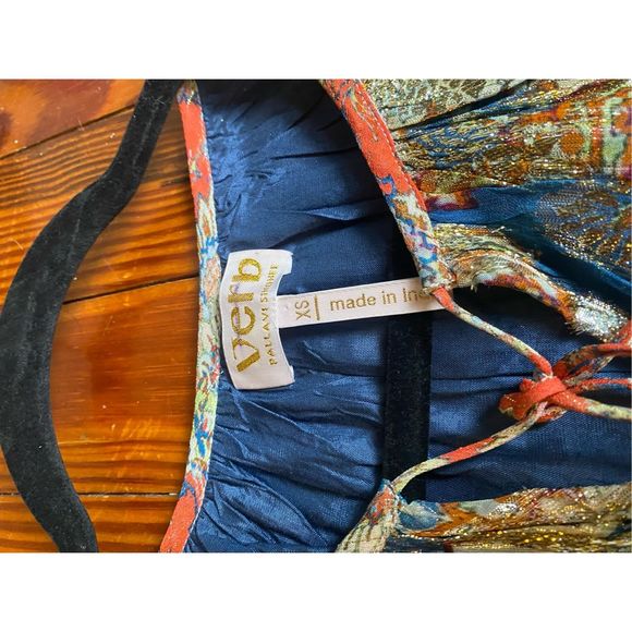 Anthropologie Verb Pallavi Singhee Stephania Shimmer Peasant Blouse XS, MP $188 - Picture 7 of 16